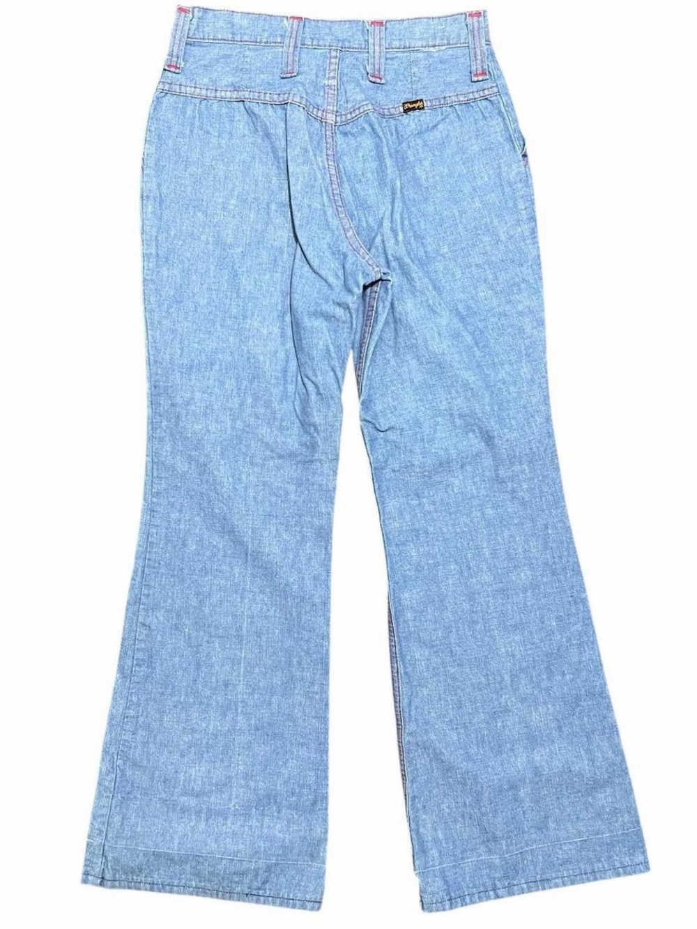 Vintage 70s Wrangler Light Wash Retro Flare Bell Bottoms High Waist Size 27 x 29 - Picture 3 of 9